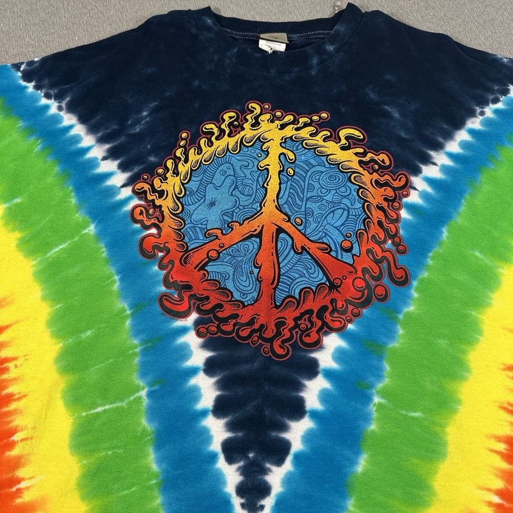 Liquid Blue Shirt Men 5XL MultiColor Tie Dye Hippie Peace Retro Graphic Tee Y2K